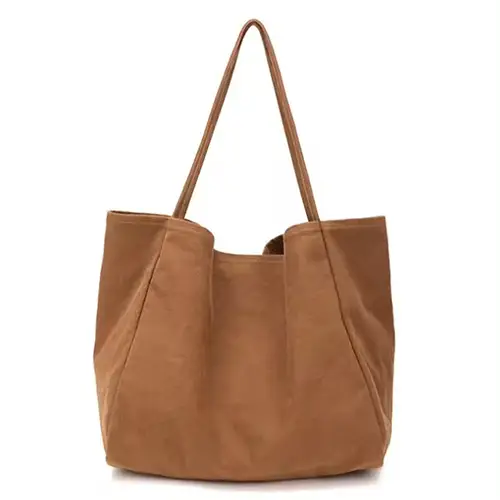 Medium Canvas Tote Bag with Inner Pocket and Minimalist Design