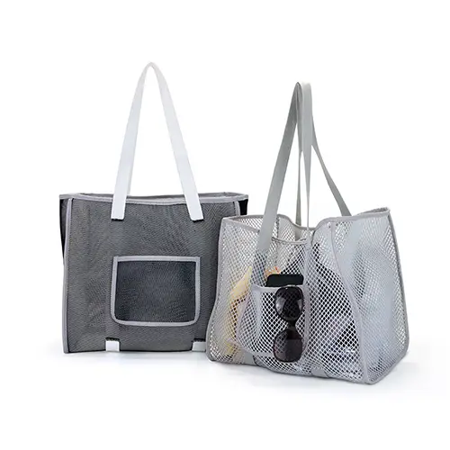 Popular Fashion Summer Women Mesh Large Reusable Tote Bags