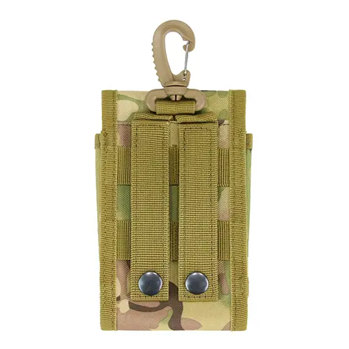 Tactical MOLLE Phone Pouch with Carabiner and Buckle Closure