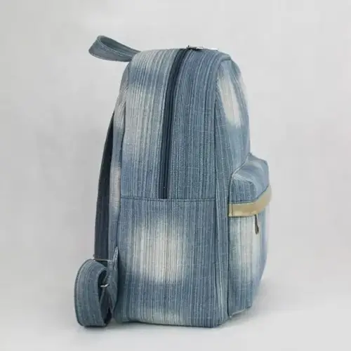  Compact Denim Backpack with Modern Style