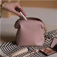 Luxury PU Leather Cosmetic Bag – Elegant Soft-Fold Makeup Organizer